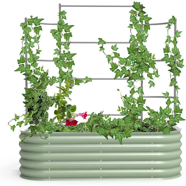 Vego Garden Modular Wall Trellis System, Triple Section 5.0' Long for 2.0' x 5.0' (4 in 1) or 3.5' x 5.0' (6 in 1) or 5.0' x 5.0' (9 in 1) Garden Beds