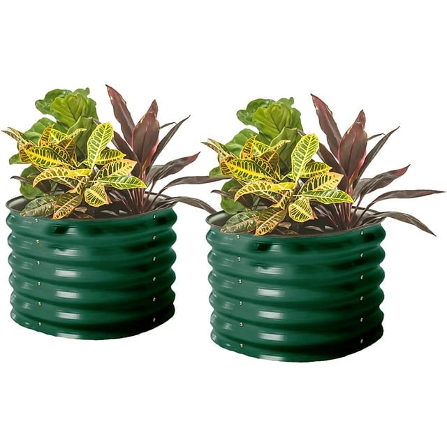 Vego Garden 2 x 2 ft Self-Watering Planter Raised Garden Bed Kits, Twin Pack-British Green