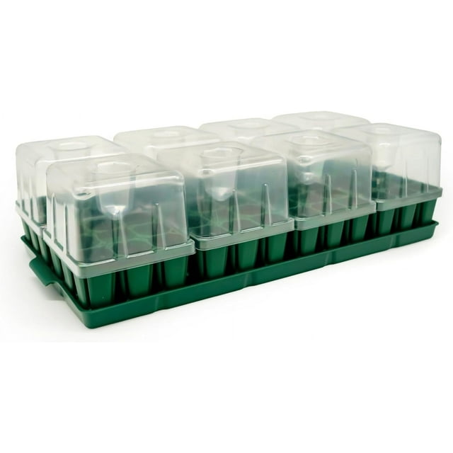 Vego Garden Seedling Suite Products, 8 Pack Standard Seedling Trays with Seedling Tray Lids and 10